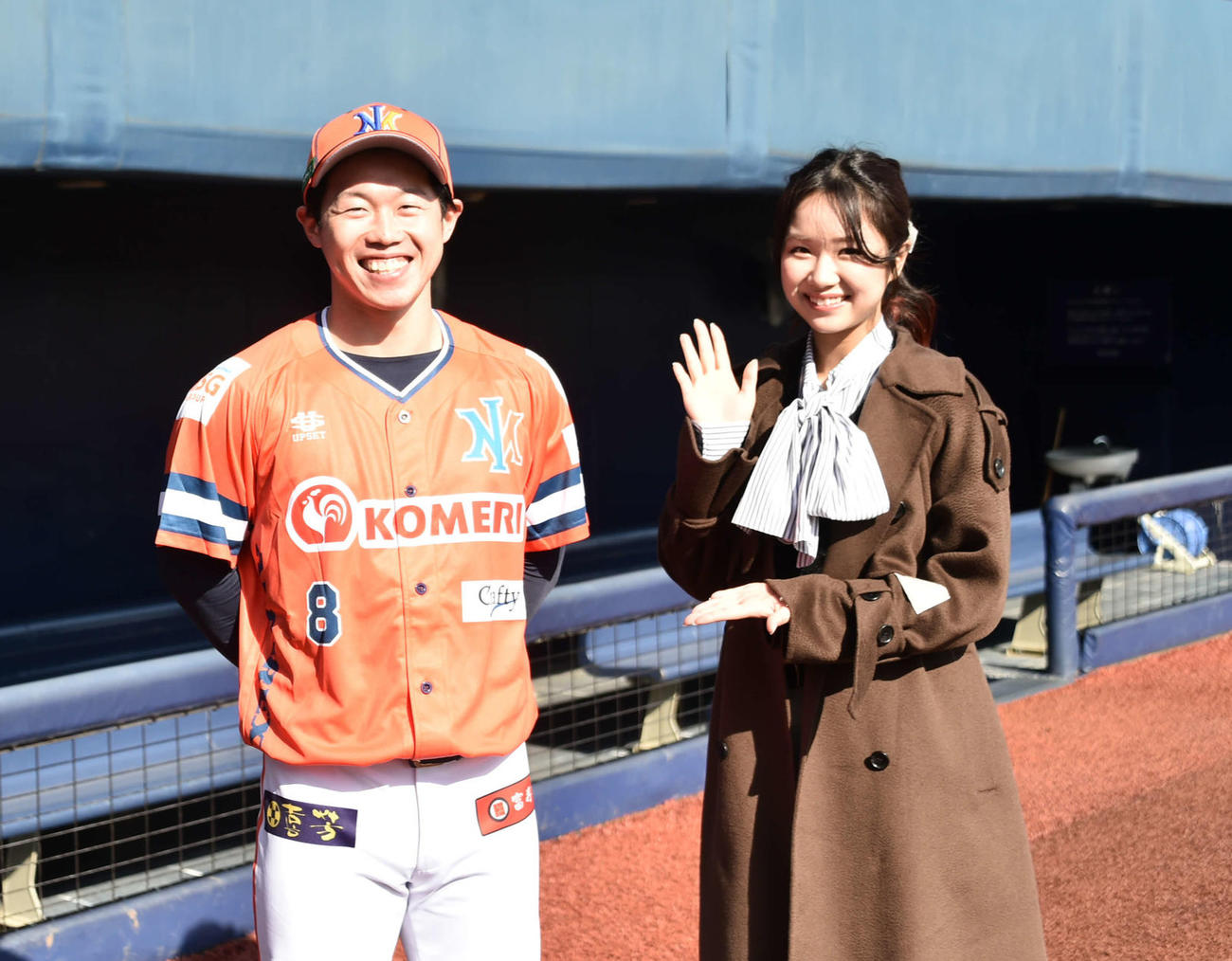 BC新潟の新主将、藤原選手。ちょっと照れた様子に真面目な性格が出ていました