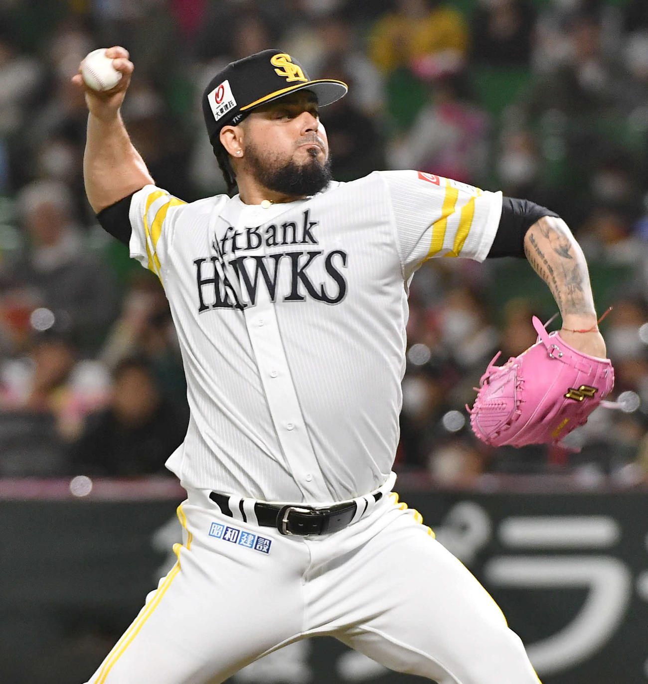 ソフトバンク対DeNA　最後を3者三振で仕留めたオスナ（撮影・岩下翔太）