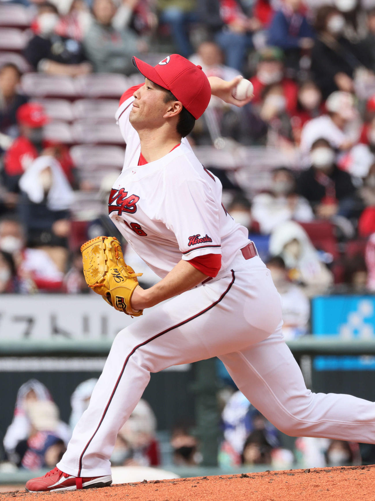 オープン戦広島対オリックス　5回表オリックス、広島2番手、ドラフト5位の河野（撮影・加藤孝規）