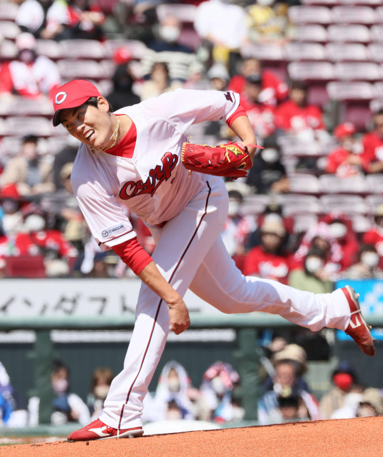 広島対オリックス　7回3安打1失点とオリックス打線を抑えた広島先発の九里（撮影・加藤孝規）