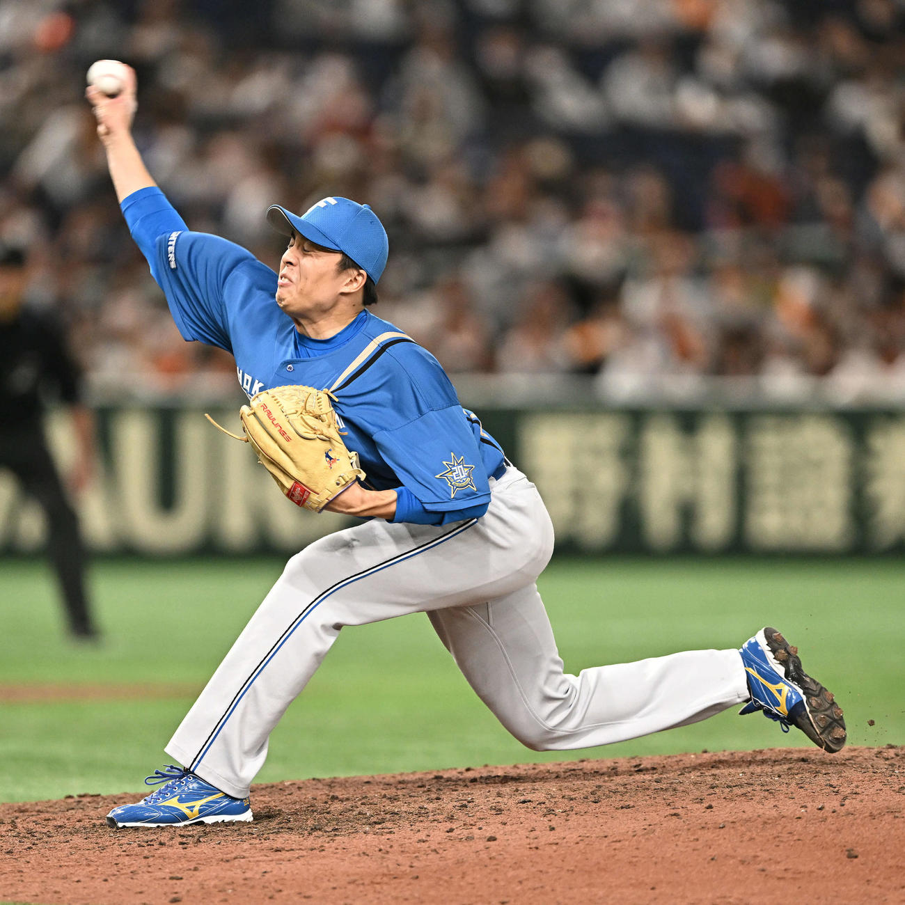 巨人対日本ハム　9回、日本ハム6番手で試合を締めた田中正（撮影・滝沢徹郎）