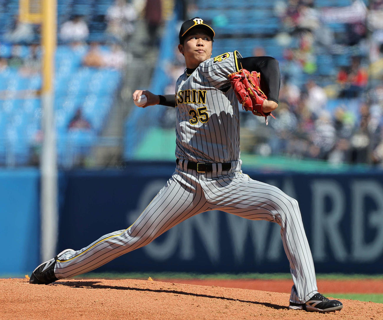 ヤクルト対阪神　阪神先発の才木（撮影・上田博志）