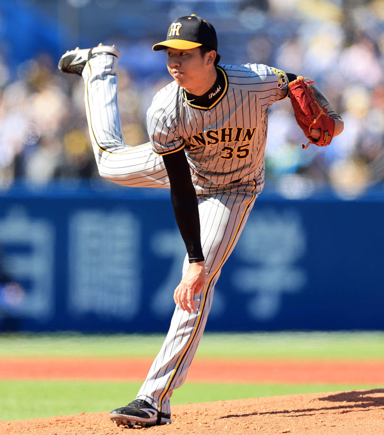 ヤクルト対阪神　力投する阪神先発の才木（撮影・浅見桂子）
