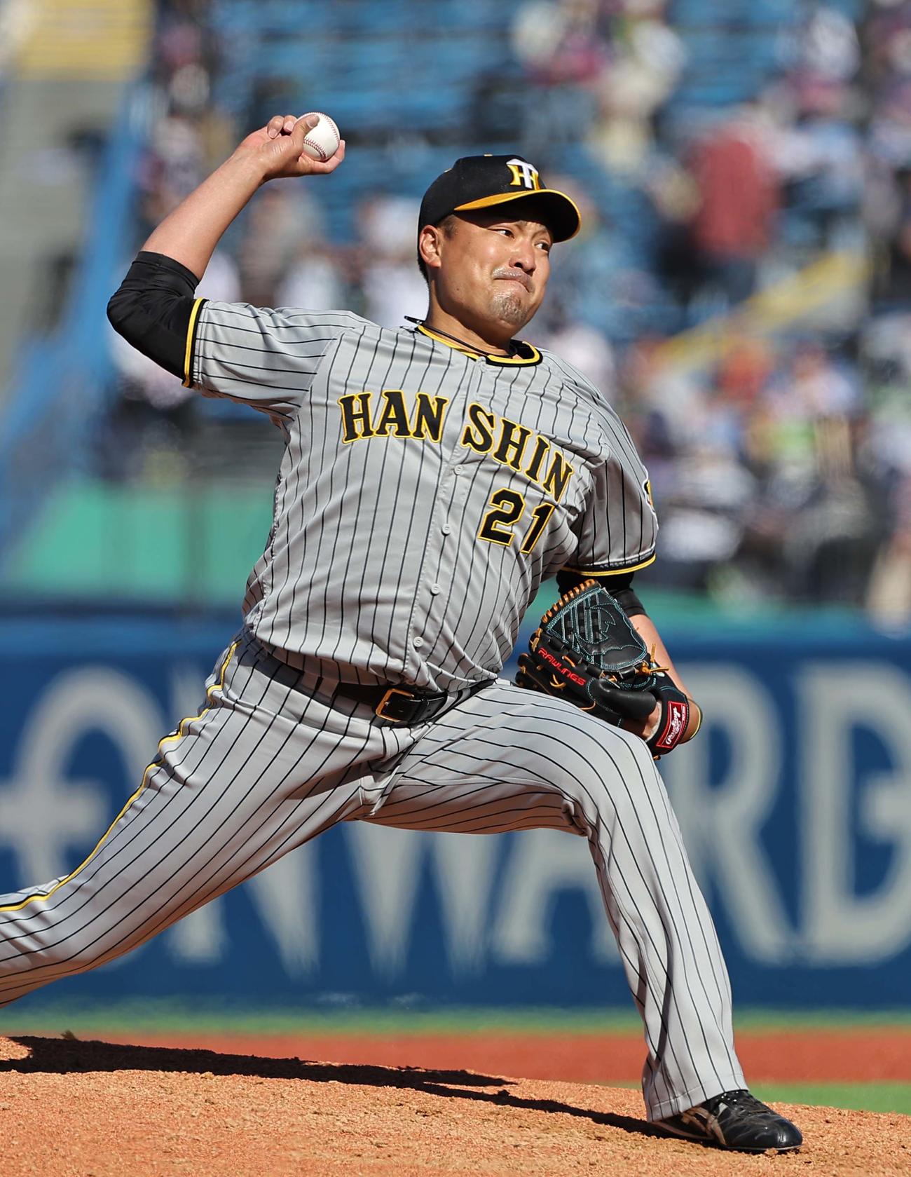 ヤクルト対阪神　阪神2番手で好投した秋山（撮影・上田博志）