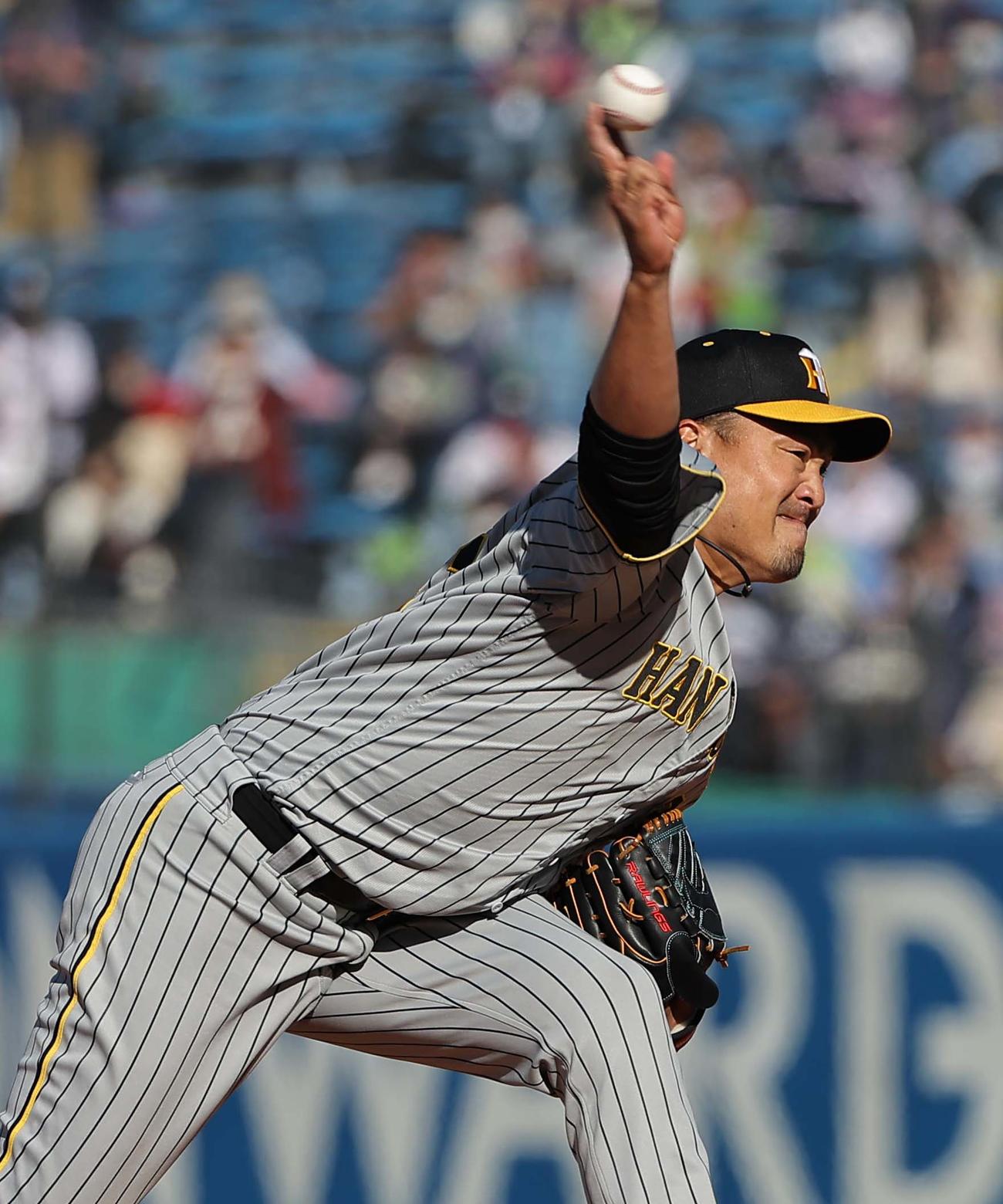 ヤクルト対阪神　阪神2番手で登板し好投した秋山（撮影・上田博志）