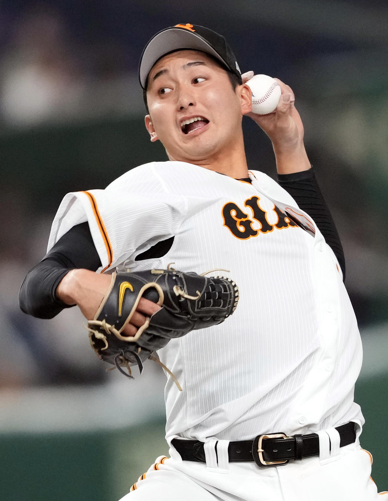 巨人対DeNA　巨人先発の横川（撮影・狩俣裕三）