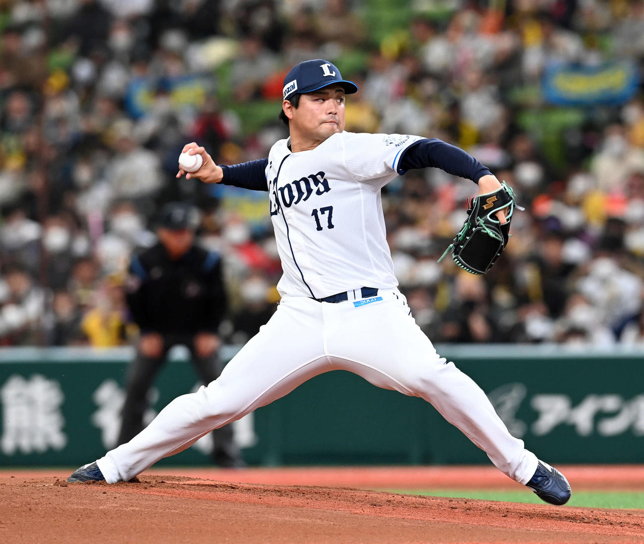 西武対阪神　西武の先発松本（撮影・たえ見朱実）
