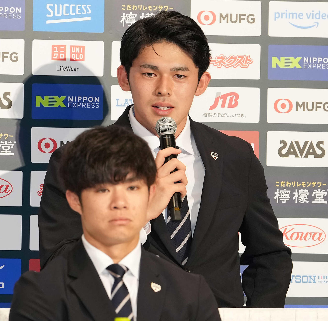 会見に臨む佐々木朗希（2023年3月23日撮影）