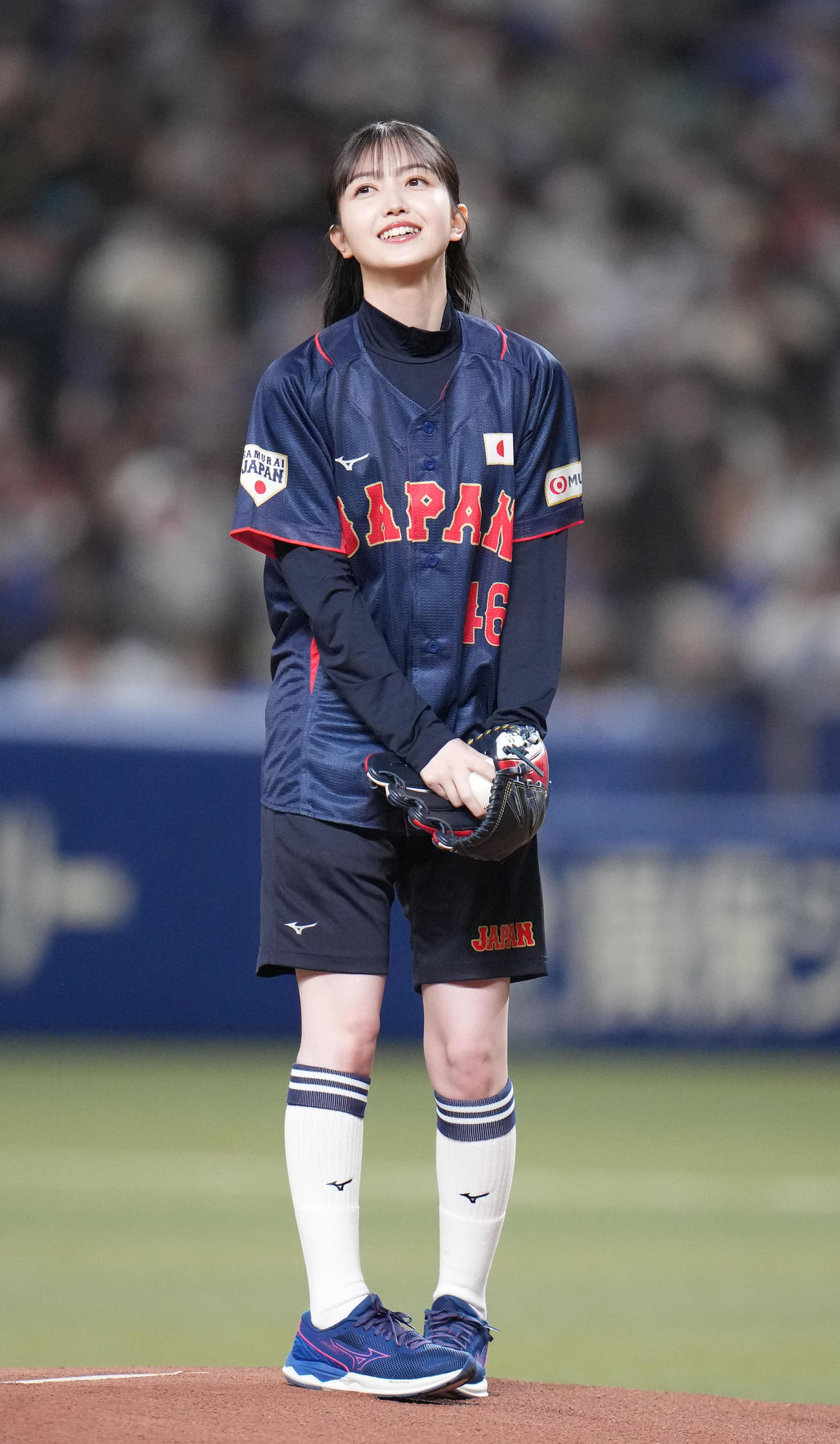 中日対侍ジャパン　始球式を務める乃木坂46久保史緒里（2023年3月撮影）