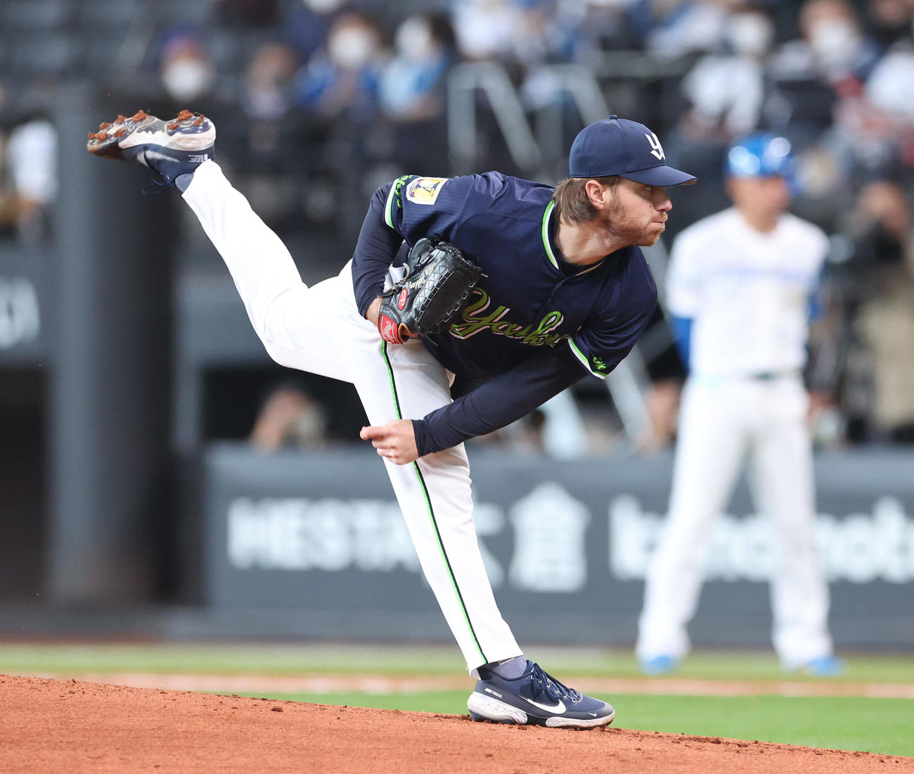 日本ハム対ヤクルト　ヤクルト先発のピーターズ（撮影・佐藤翔太）