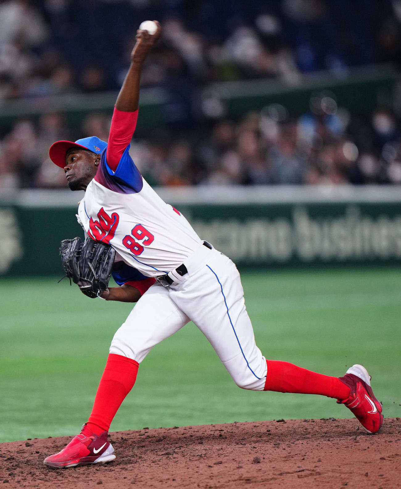 WBC準々決勝で登板するキューバ代表モイネロ（2023年3月15日撮影）