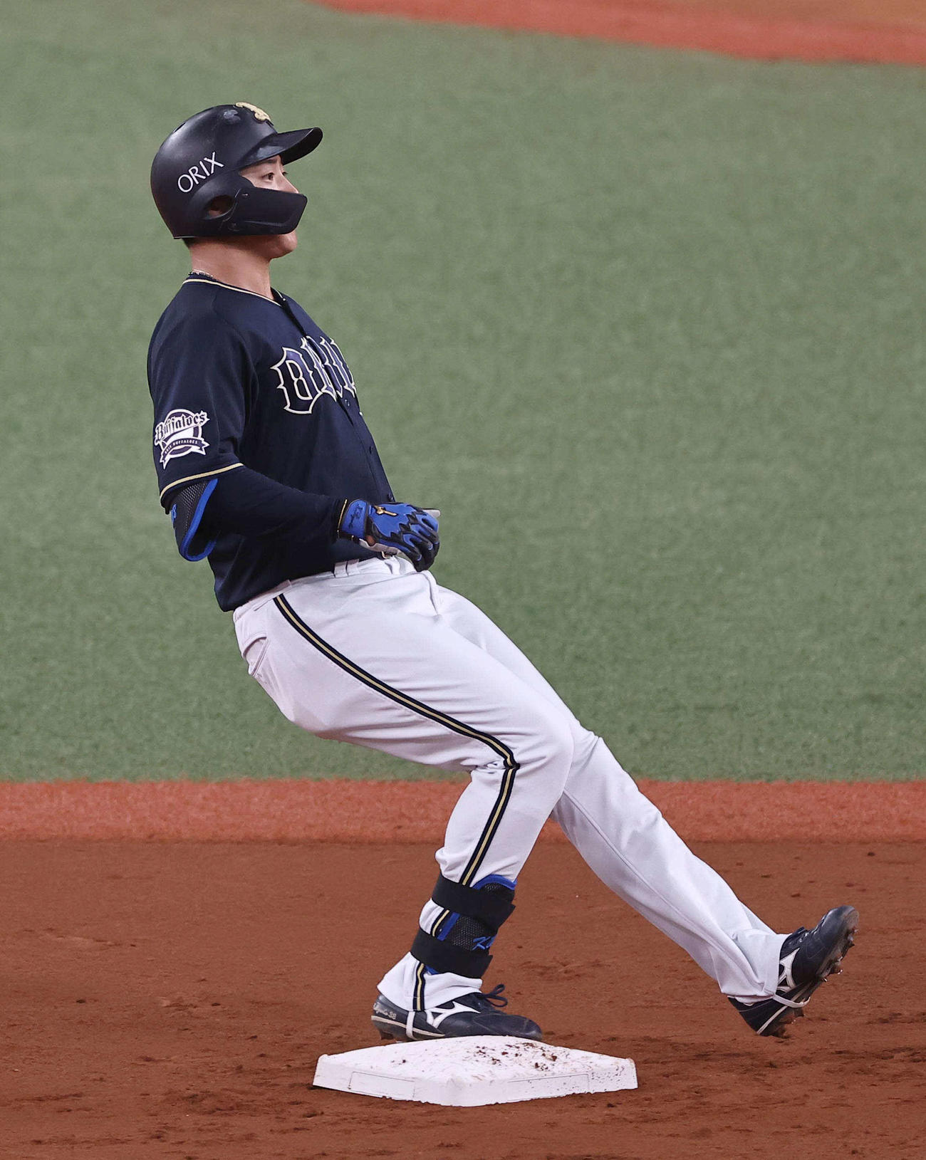 阪神対オリックス　5回表オリックス無死、来田は右へ二塁打を放つ（撮影・上田博志）