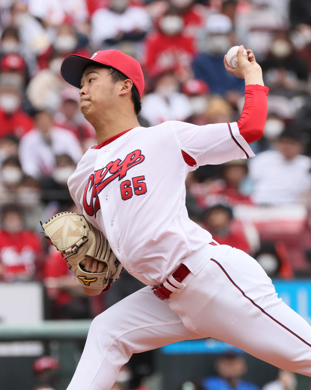 オープン戦広島対ソフトバンク　広島先発の玉村（撮影・加藤孝規）