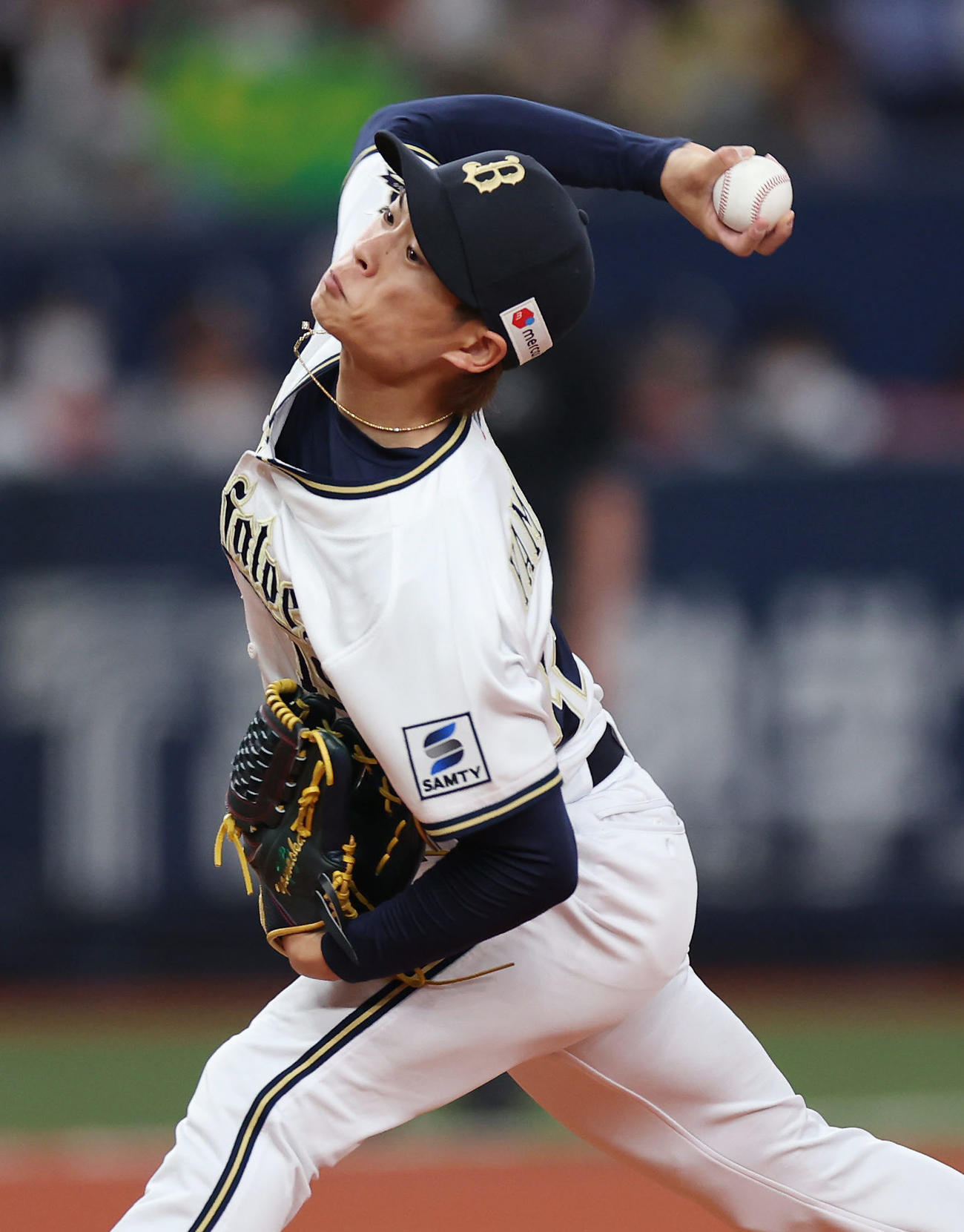 オリックス対阪神　力投するオリックス先発の山岡（撮影・前田充）