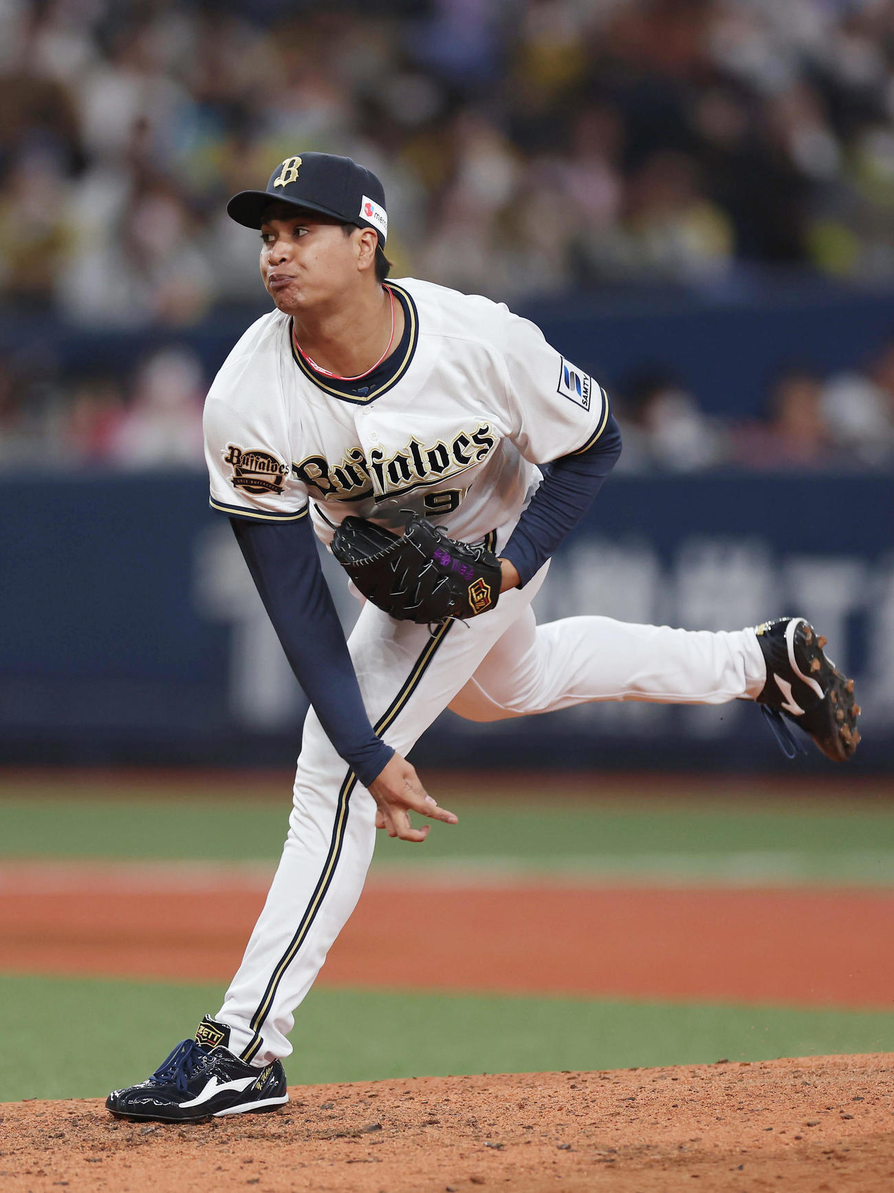 オリックス対阪神　オリックス4番手で登板する宇田川（撮影・前田充）