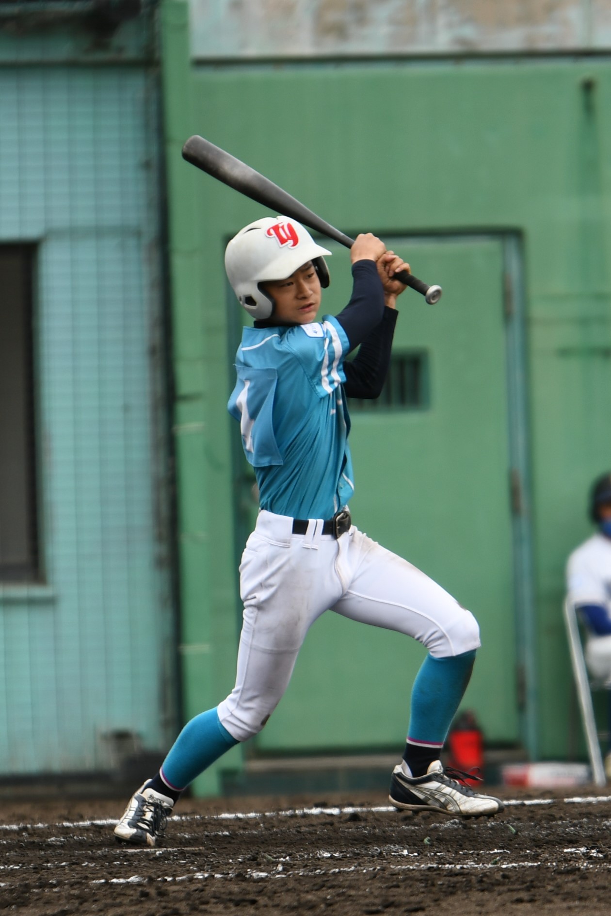 つくばヤングBC対兵庫加古川ヤング　7回表2死二、三塁から大野陽彦は2点二塁打を放った