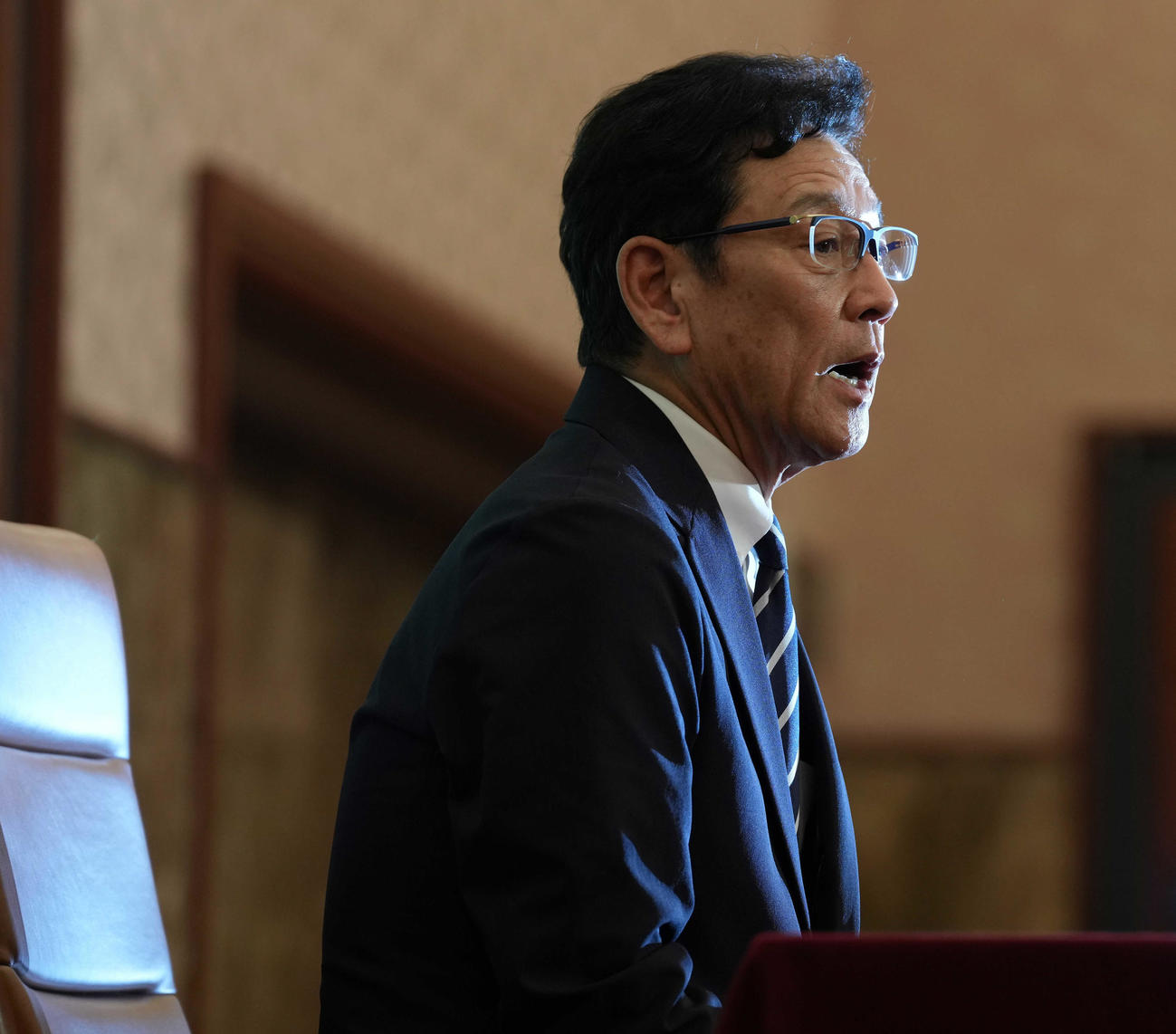 日本記者クラブで会見した侍ジャパン栗山監督（撮影・鈴木みどり）