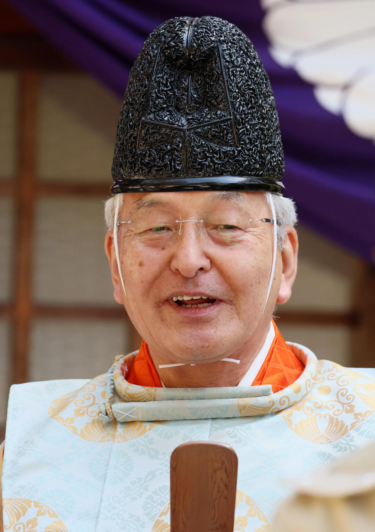 広田神社宮司の西井璋さん（撮影・加藤哉）