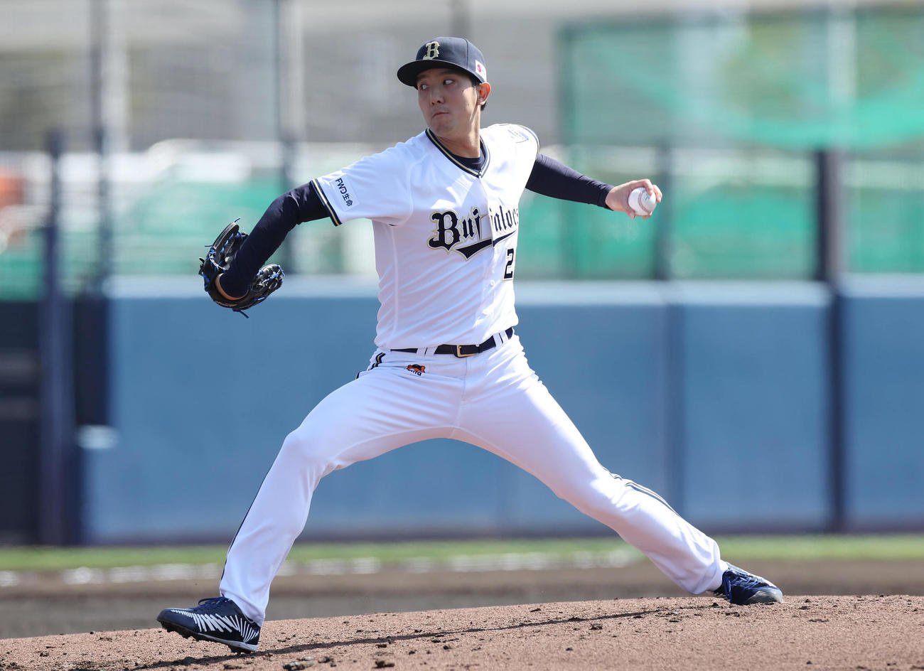 オリックス対阪神　力投するオリックス先発の田嶋（撮影・前田充）
