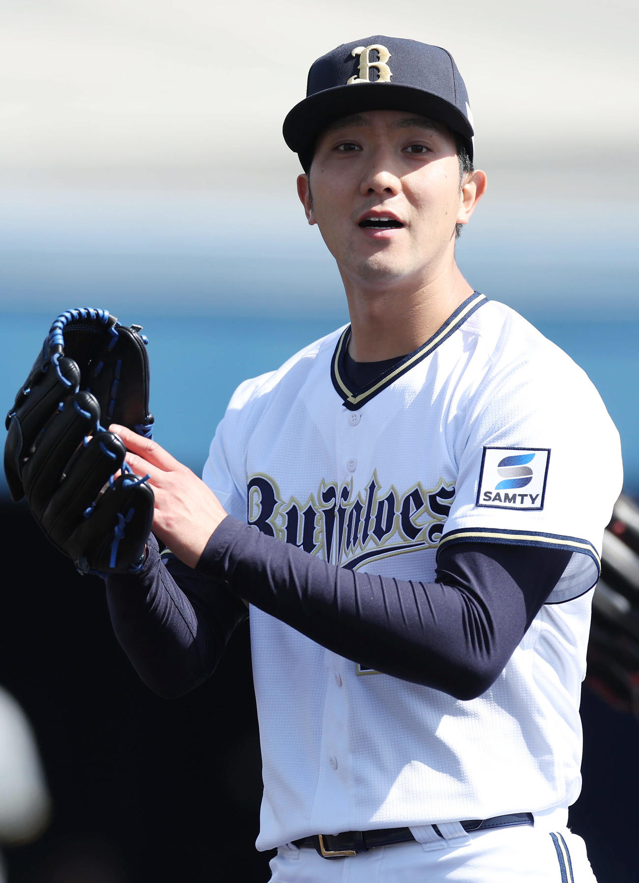 オリックス対阪神　5回表を投げ終えベンチへ戻るオリックス田嶋（撮影・前田充）