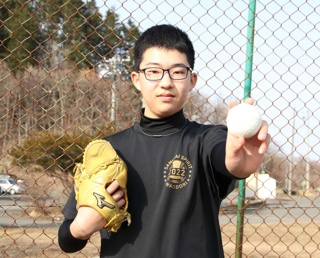日本ハムジュニアで活躍し、中学でも活躍を誓う竹内（撮影・山崎純一）