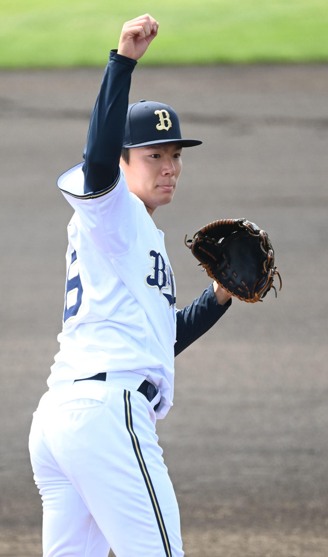 オリックス対阪神　7回を2安打無失点と貫録の投球を見せるオリックス山本（撮影・和賀正仁）