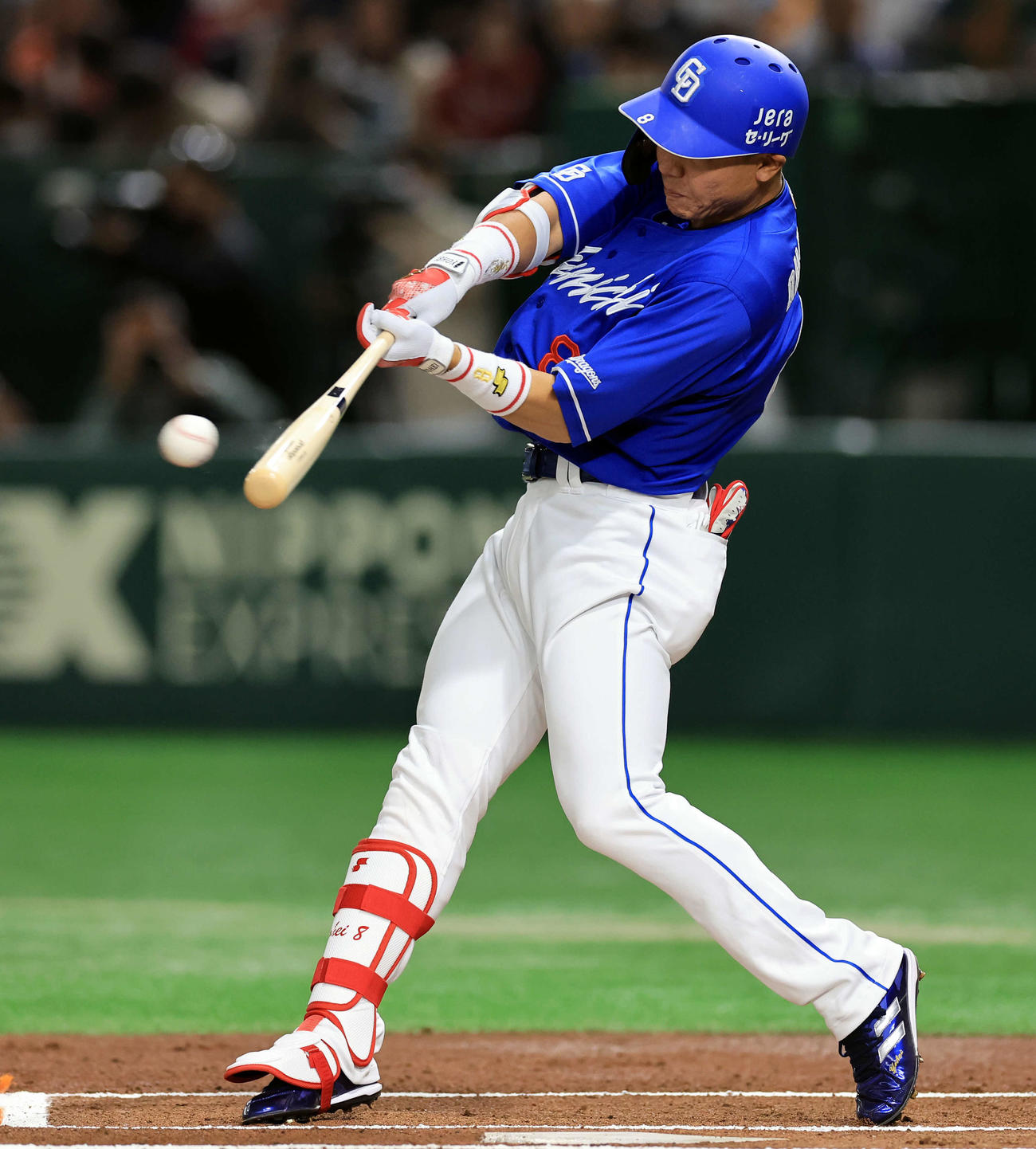 巨人対中日　1回表中日無死三塁、大島は右前適時打を放つ（撮影・浅見桂子）