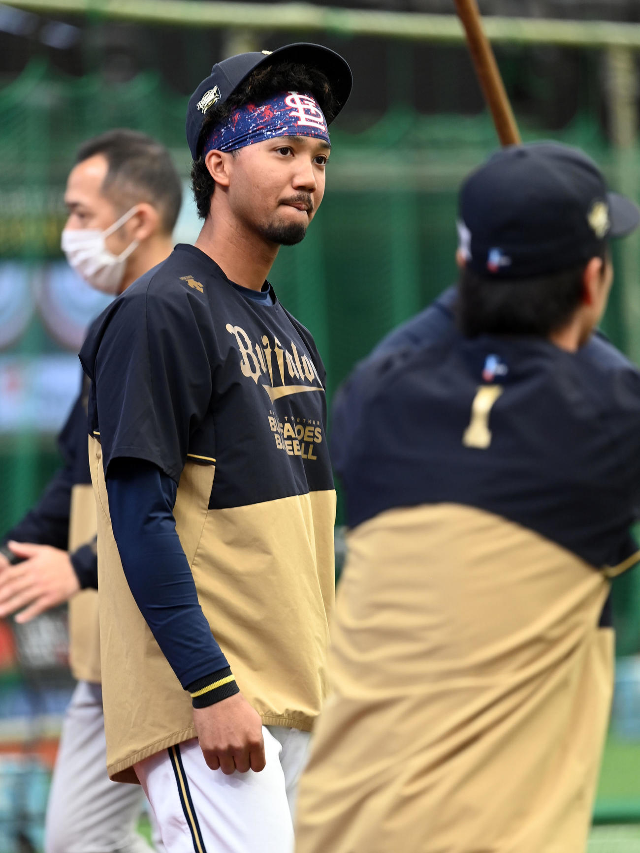西武対オリックス　笑顔を見せるオリックス宗（撮影・たえ見朱実）