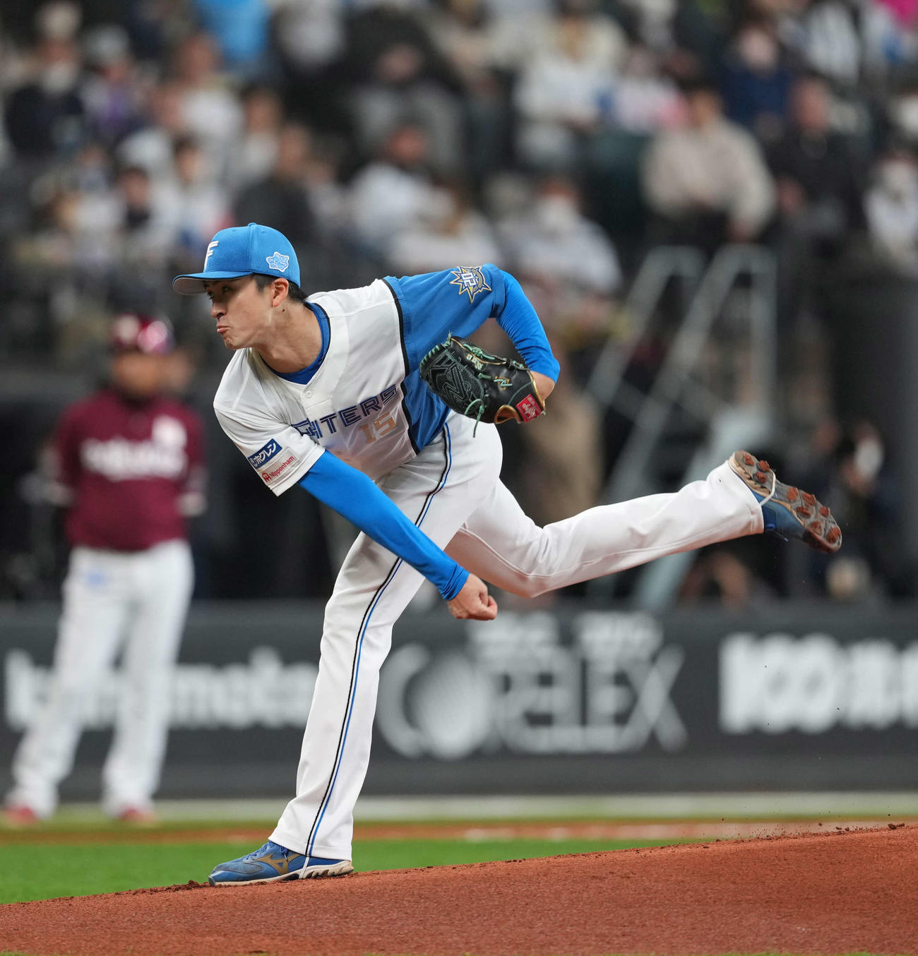 日本ハム対楽天　日本ハム先発の上沢（撮影・井上学）