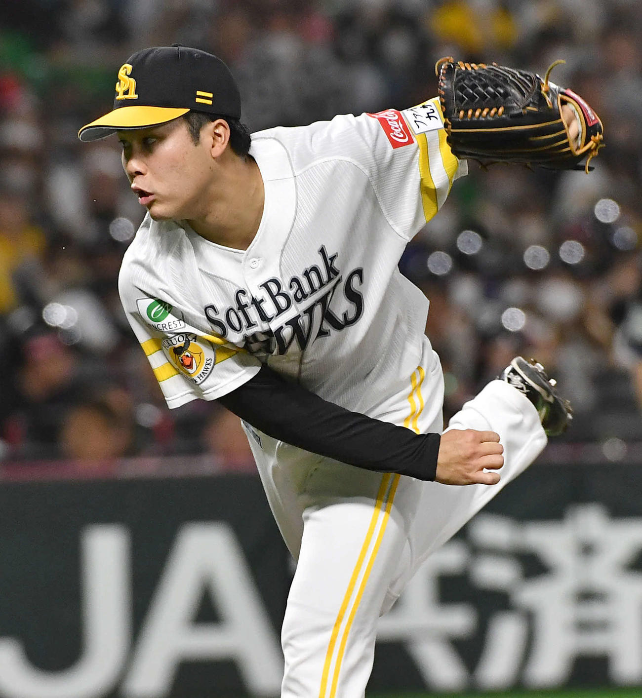 ソフトバンク対ロッテ　ソフトバンク先発の藤井（撮影・岩下翔太）