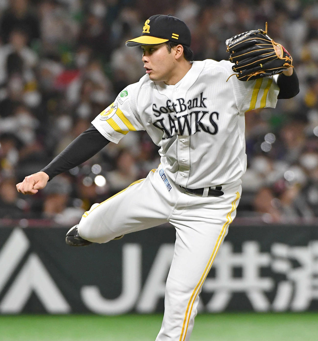 ソフトバンク対ロッテ　ソフトバンク先発の藤井（撮影・岩下翔太）