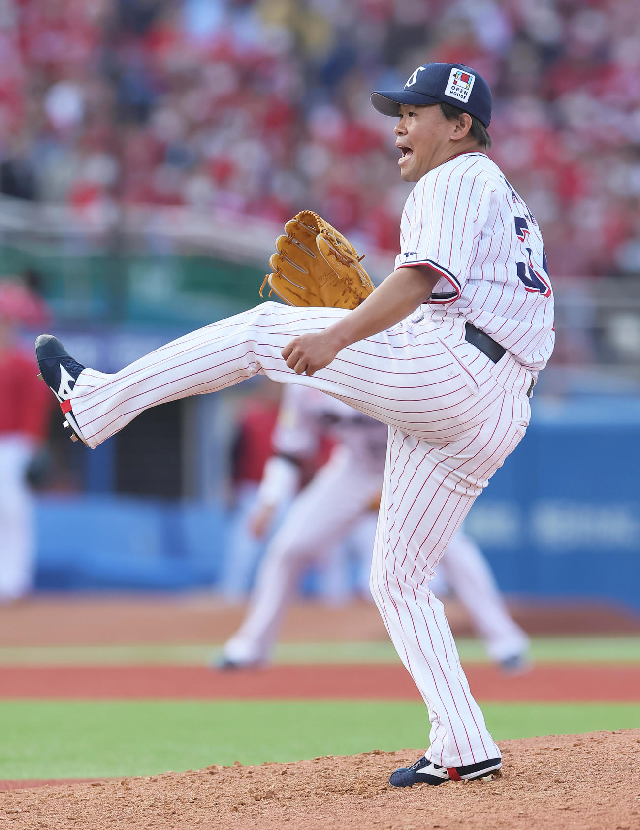 ヤクルト対広島　9回から登板し無失点で最後を締めたヤクルト田口（撮影・足立雅史）