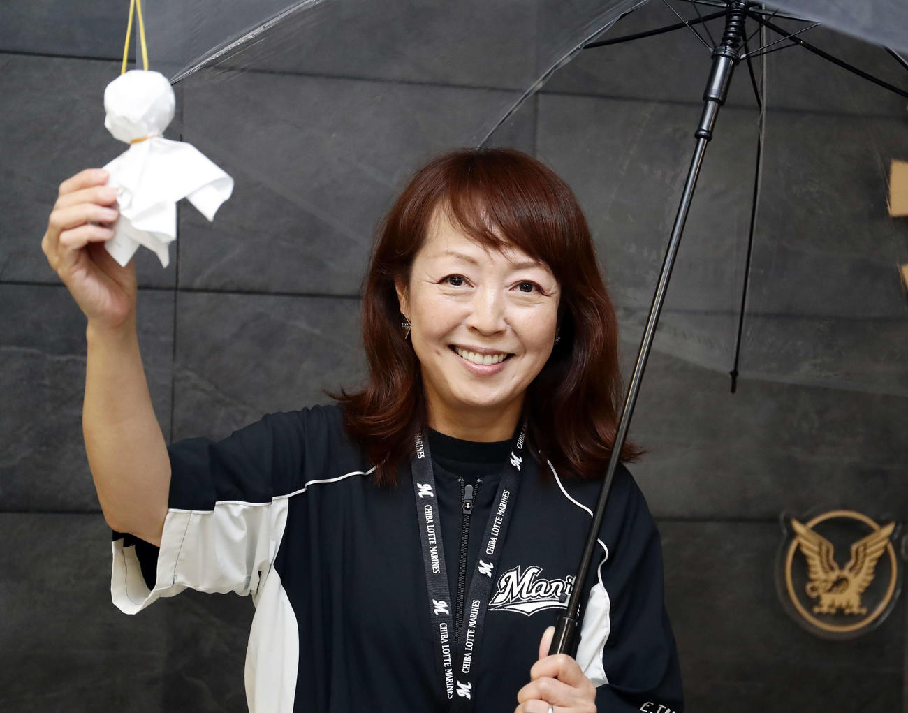 ロッテ球団職員の谷保恵美さん（2022年7月16日撮影）