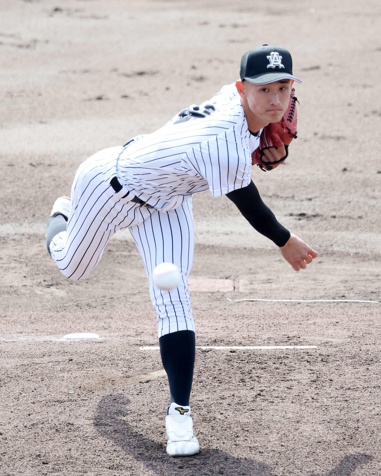 中大対亜大　力投する亜大先発の草加（撮影・鈴木正人）