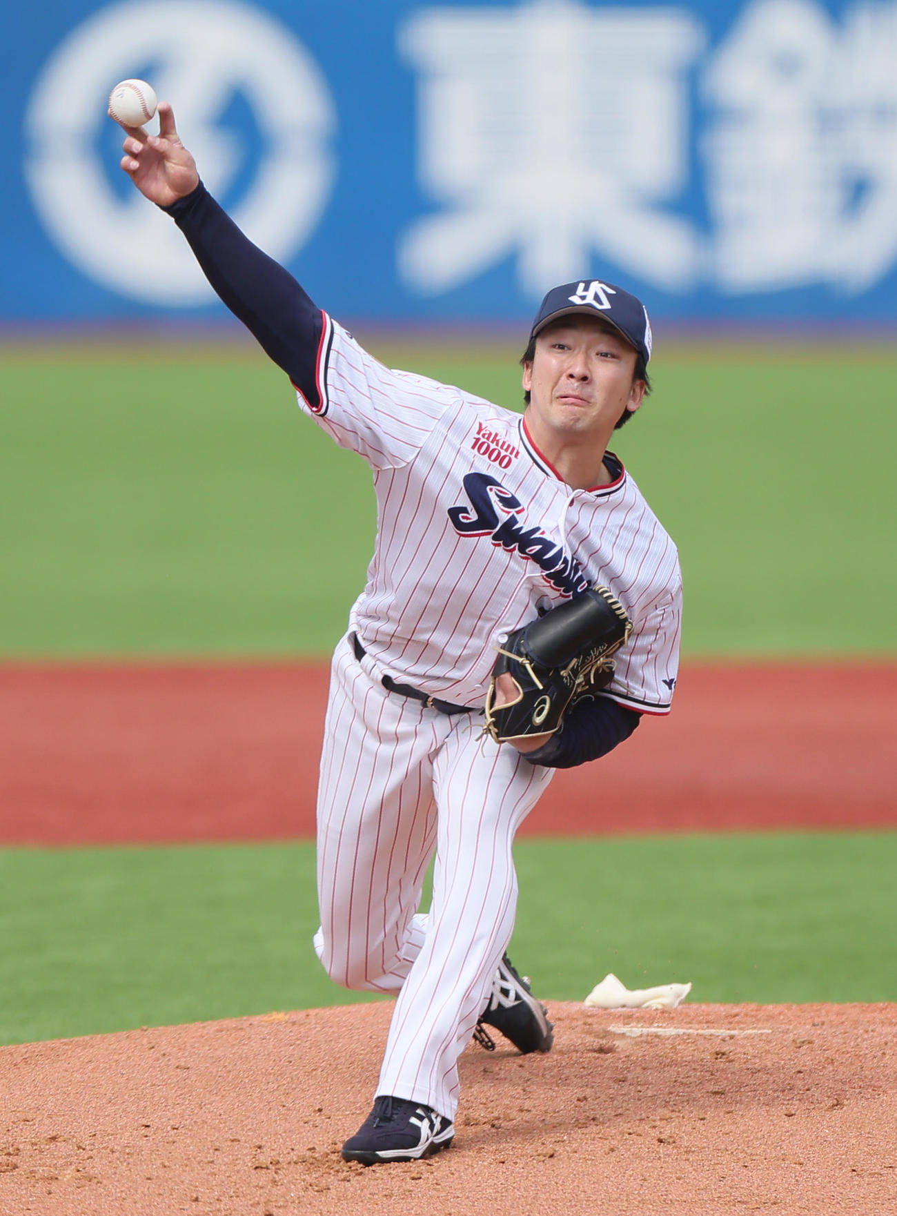 ヤクルト対広島　プロ初登板初先発のヤクルト吉村（撮影・足立雅史）
