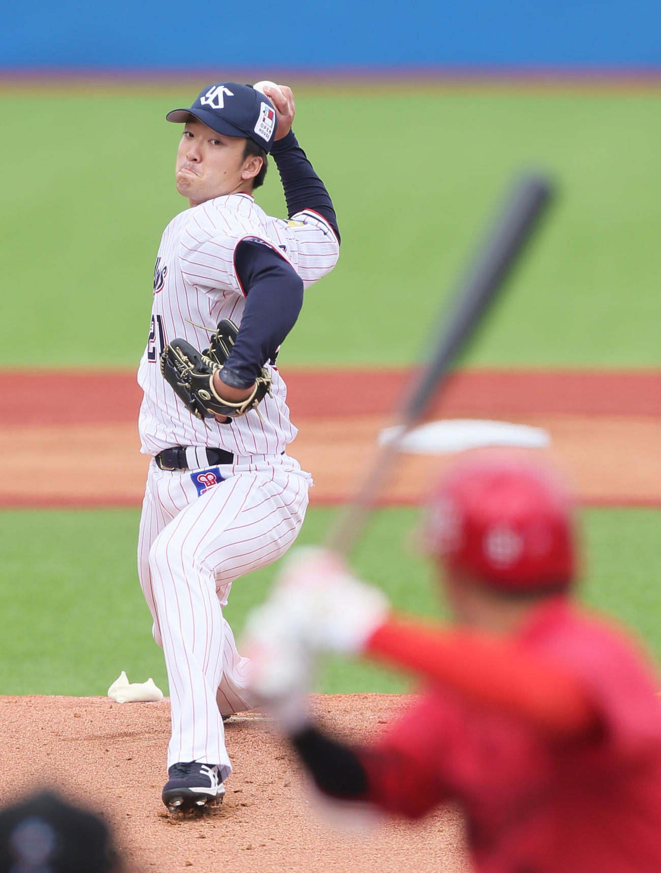 ヤクルト対広島　プロ初登板初先発のヤクルト吉村（撮影・足立雅史）
