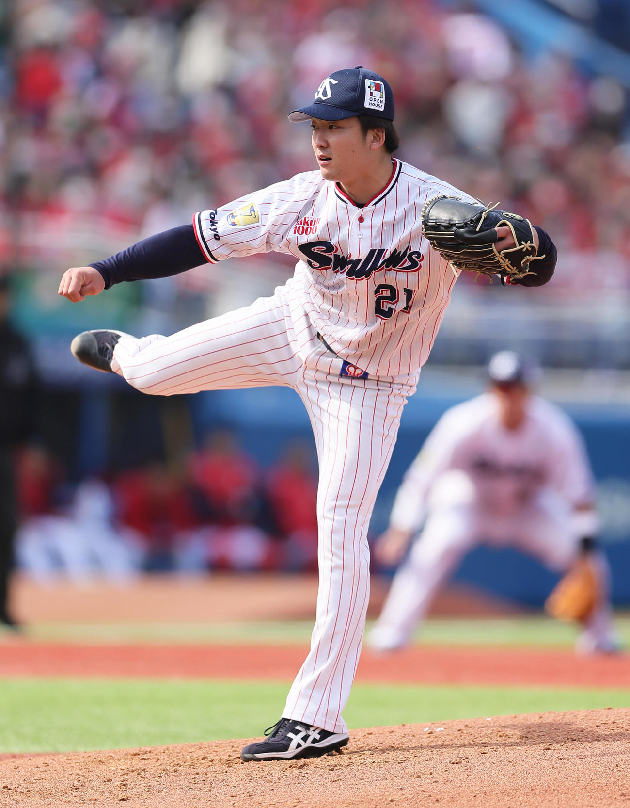 ヤクルト対広島　プロ初登板初先発のヤクルト吉村（撮影・足立雅史）
