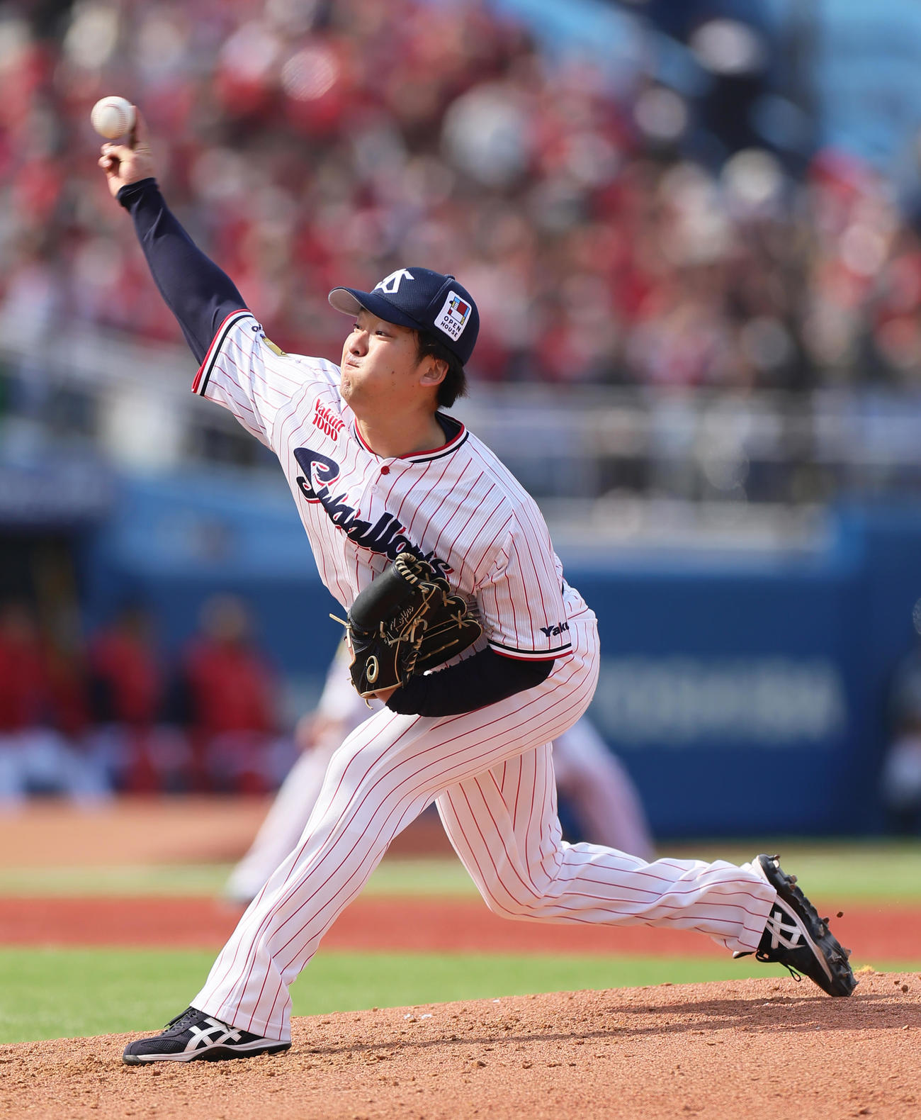 ヤクルト対広島　プロ初登板初先発のヤクルト吉村（撮影・足立雅史）