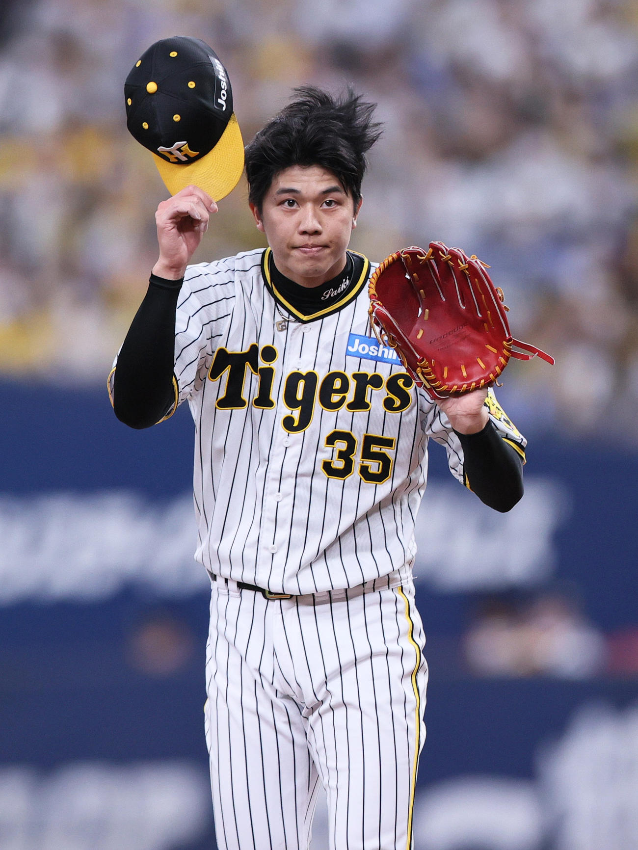 阪神対DeNA　阪神先発の才木（撮影・上山淳一）
