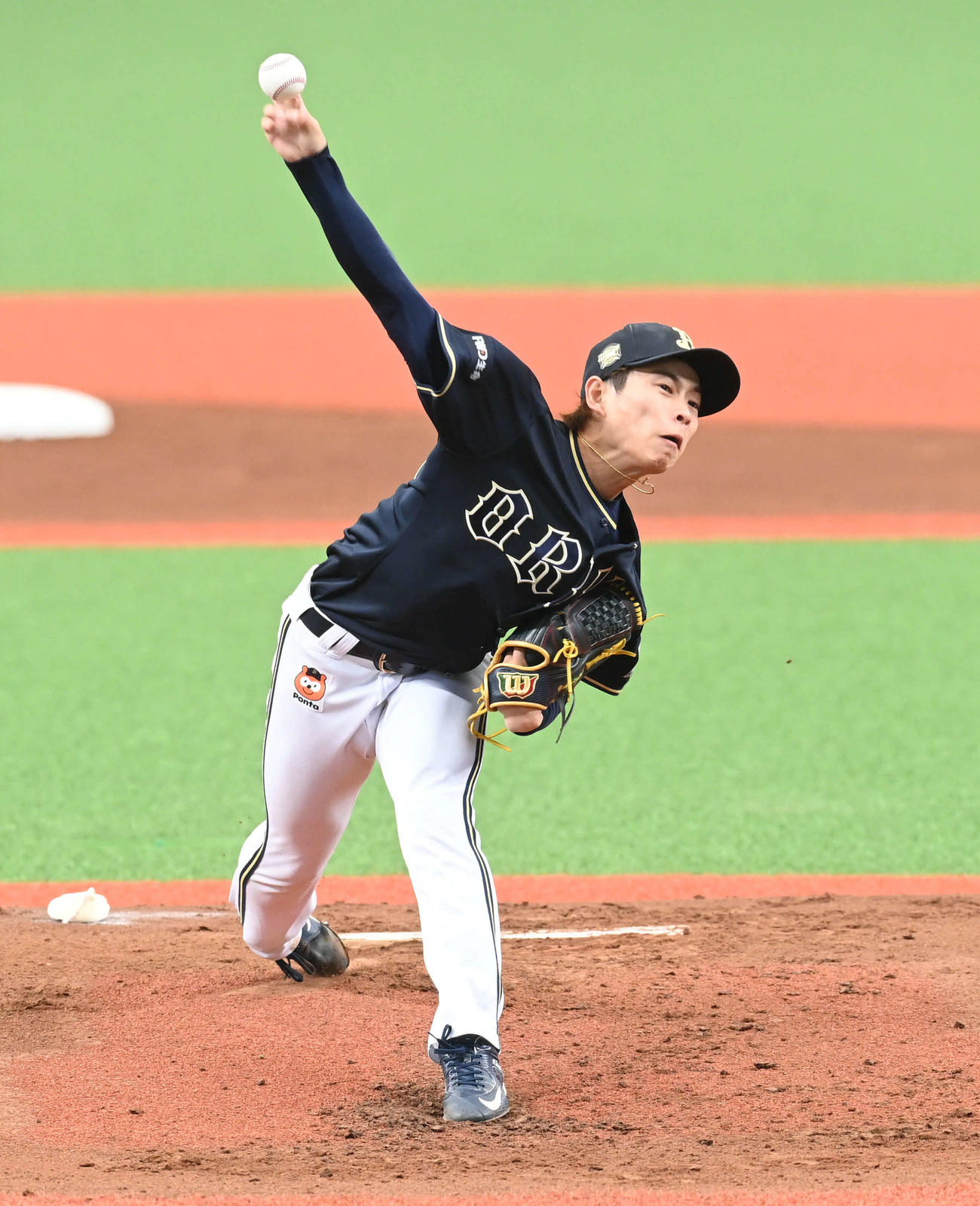 西武対オリックス　オリックスの先発山岡（撮影・たえ見朱実）