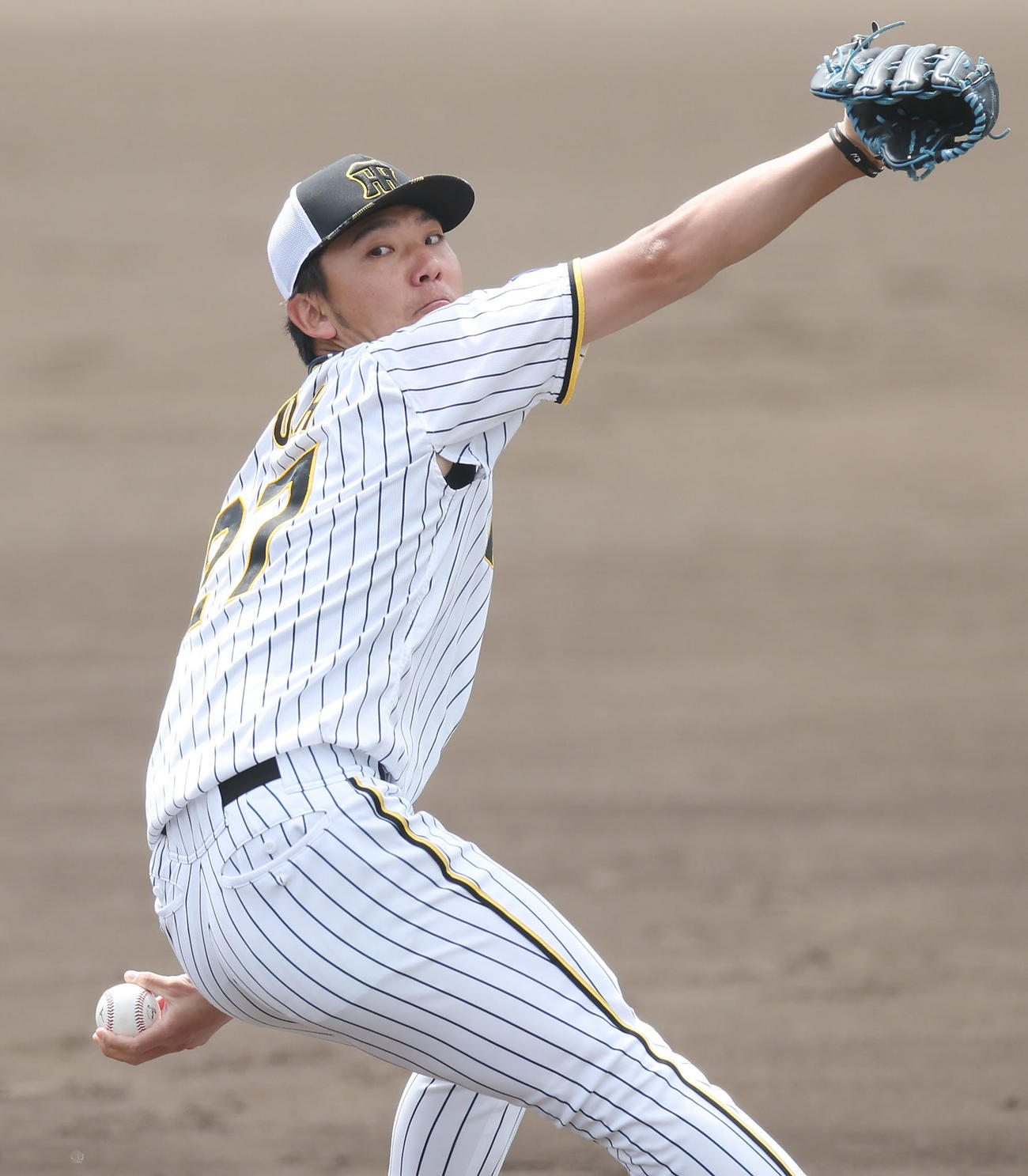 シート打撃に登板する阪神伊藤将（撮影・前田充）