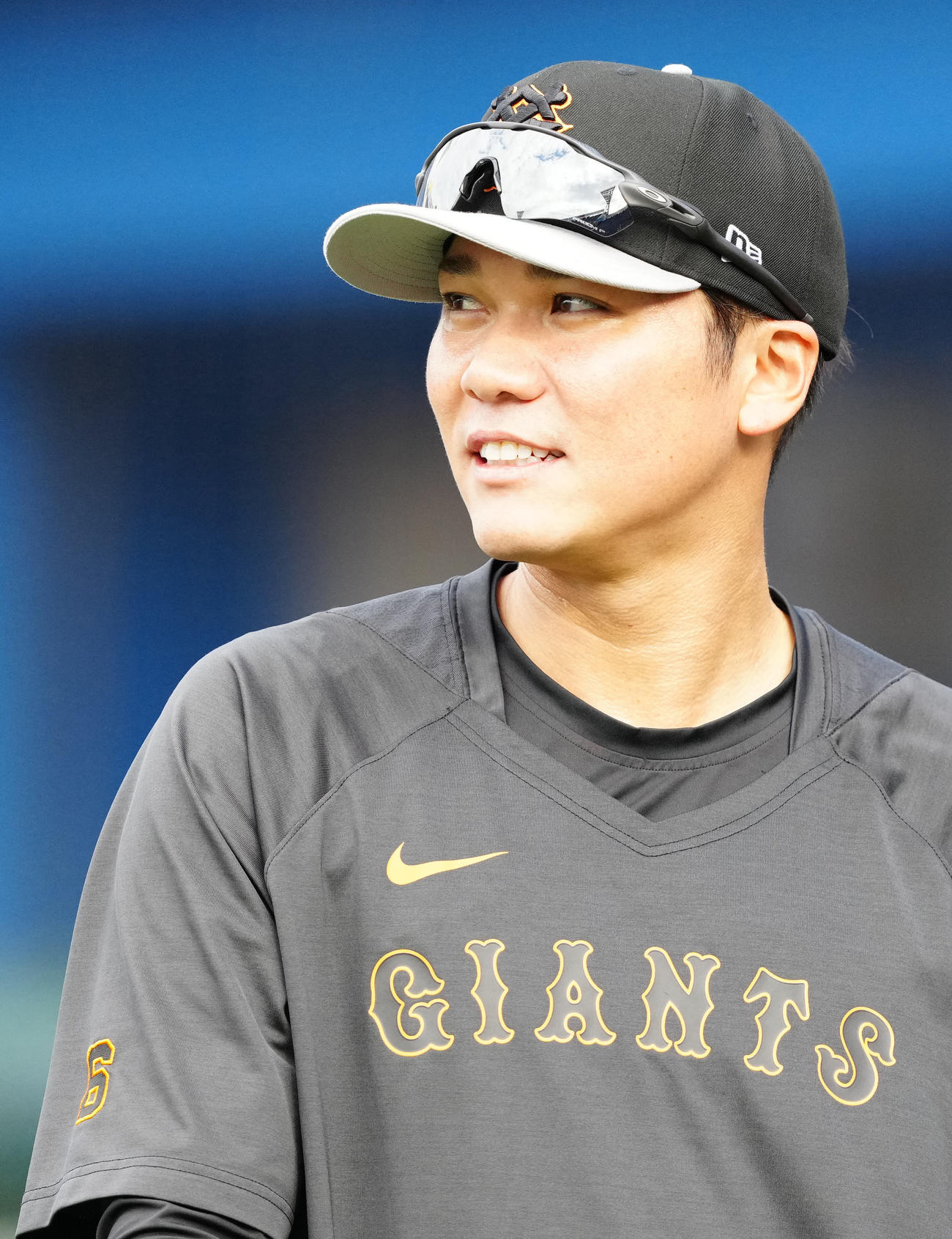 DeNA対巨人　試合前練習に臨む巨人坂本（撮影・江口和貴）