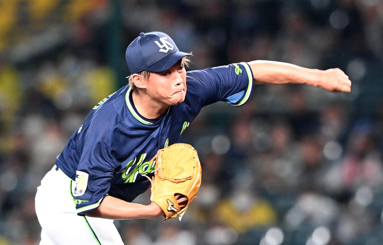 阪神対ヤクルト　9回を締めくくった田口（撮影・前岡正明）