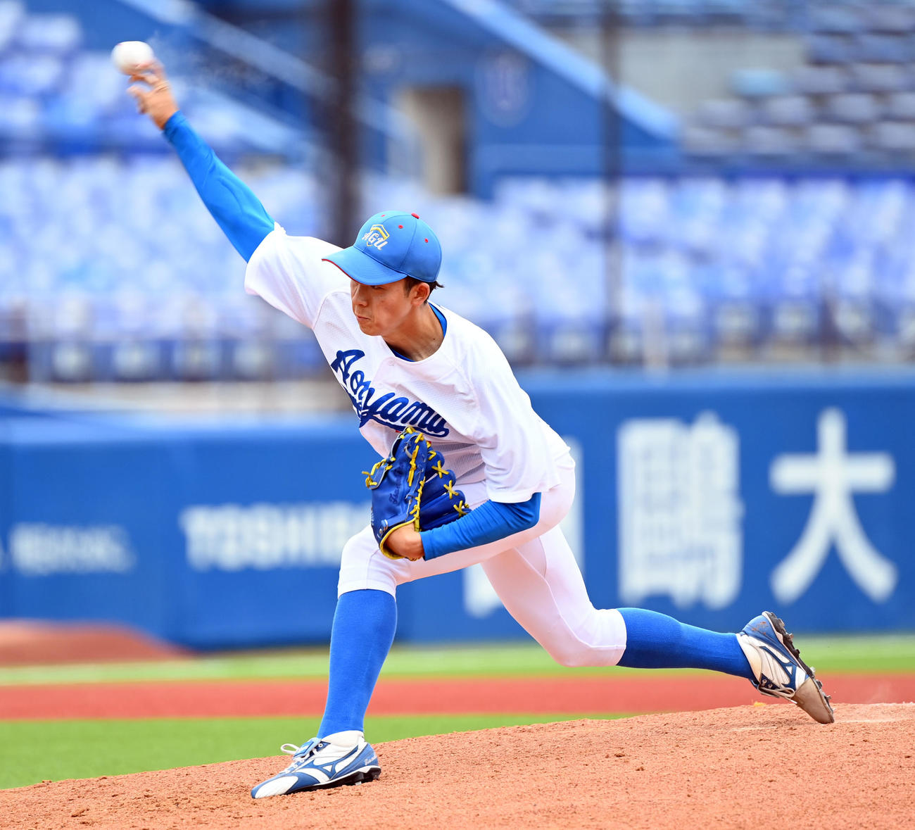 青学大対駒大　青学大の先発常広（撮影・たえ見朱実）