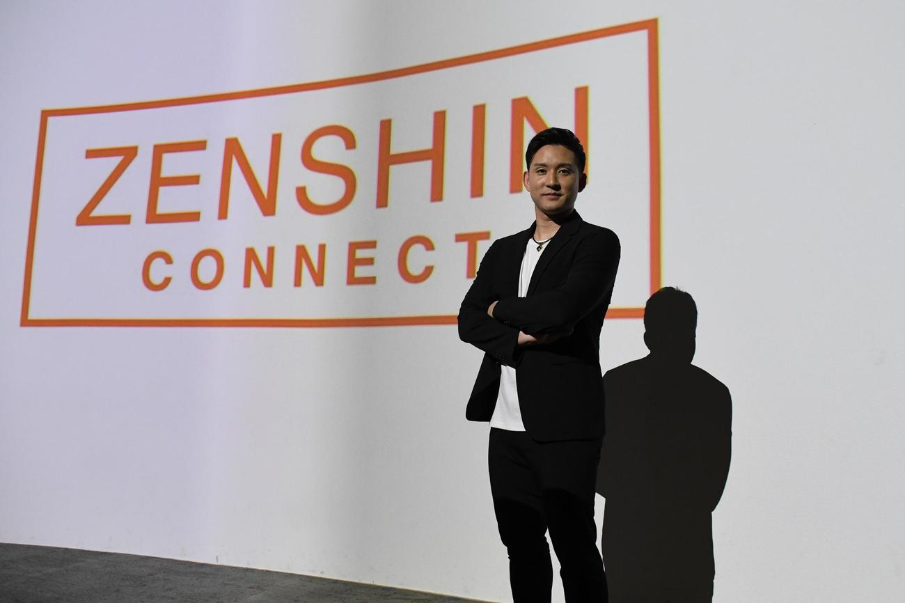 新会社「ZENSHIN CONNECT」の設立報告会を開いた杉谷氏（撮影・石井翔太）