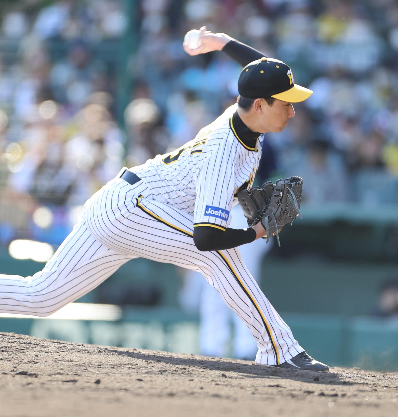 阪神対ヤクルト　7回表を無失点に抑えた阪神岩崎（撮影・清水貴仁）