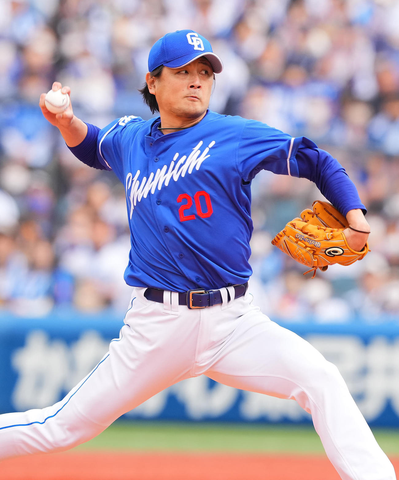 DeNA対中日　力投する中日先発の涌井（撮影・垰建太）