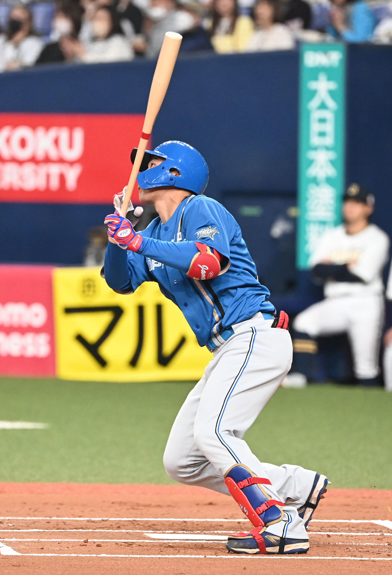 オリックス対日本ハム　1回表日本ハム無死、中越えにソロ本塁打を放つ野村（撮影・和賀正仁）