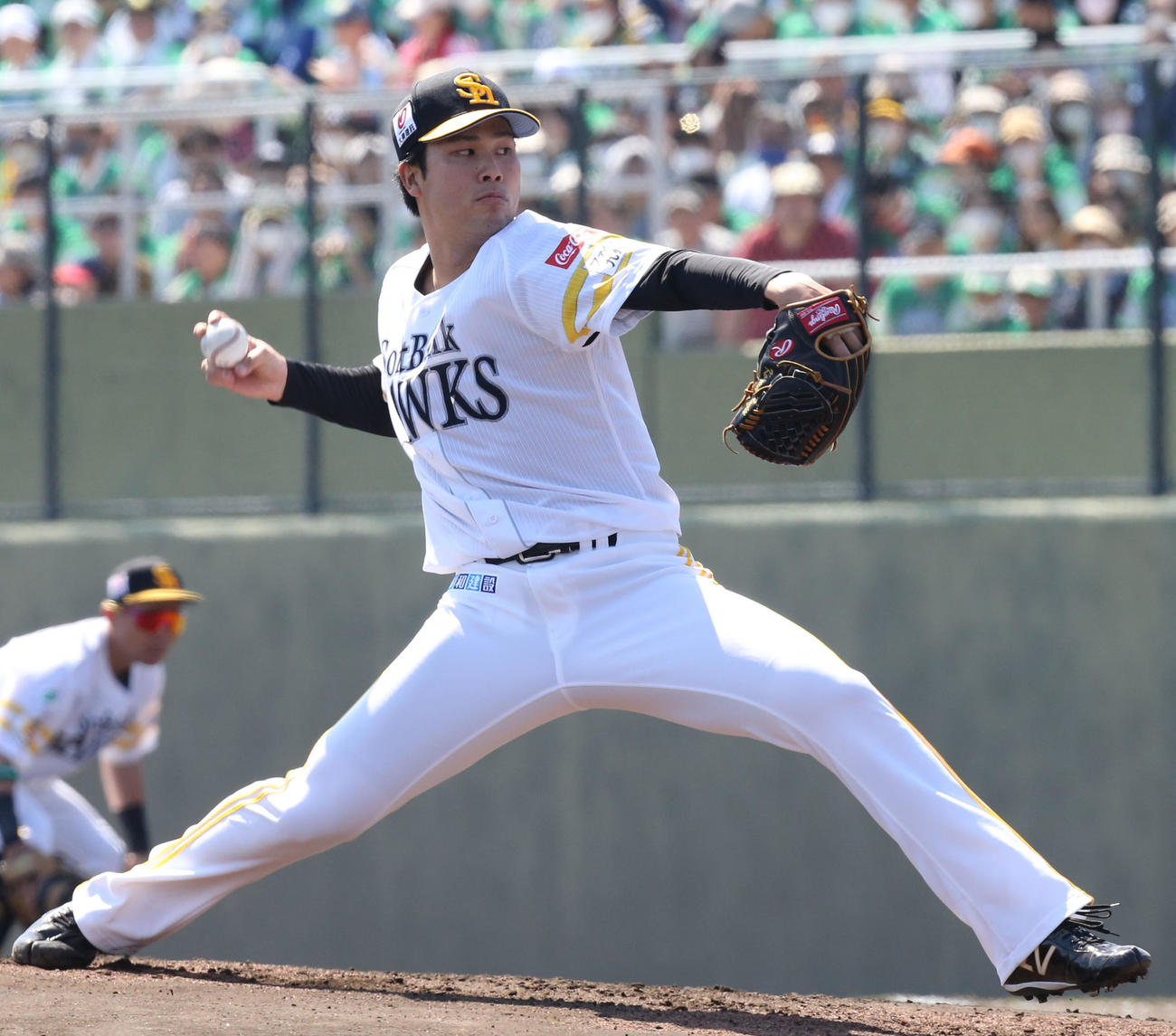 ソフトバンク対西武　ソフトバンク先発の藤井（撮影・冨田成美）