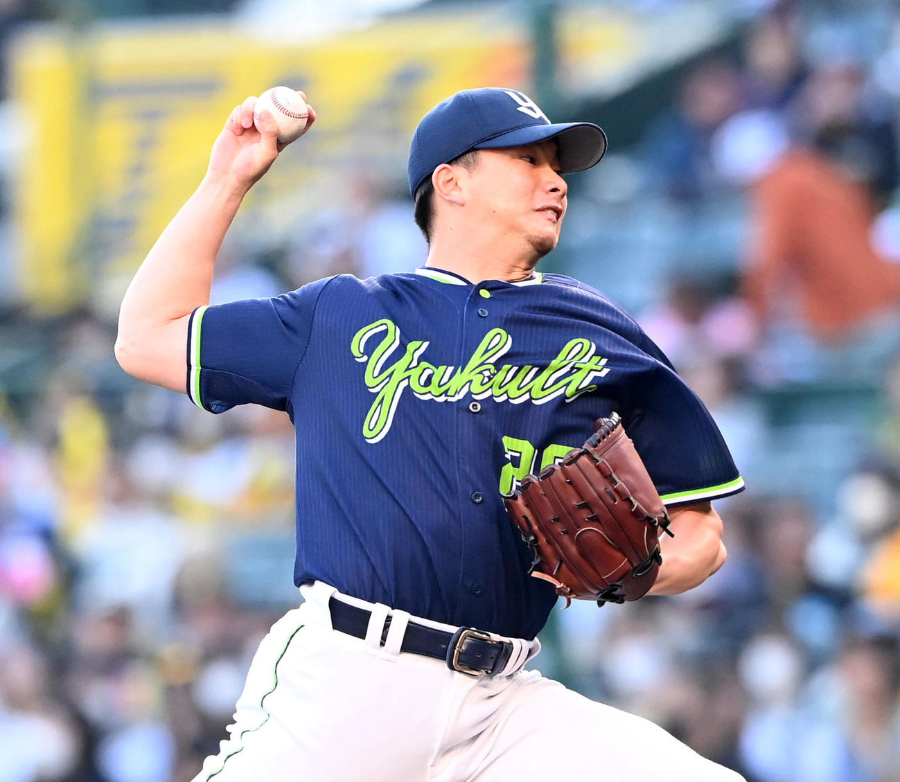 阪神対ヤクルト　ヤクルト5番手の木沢（撮影・前岡正明）